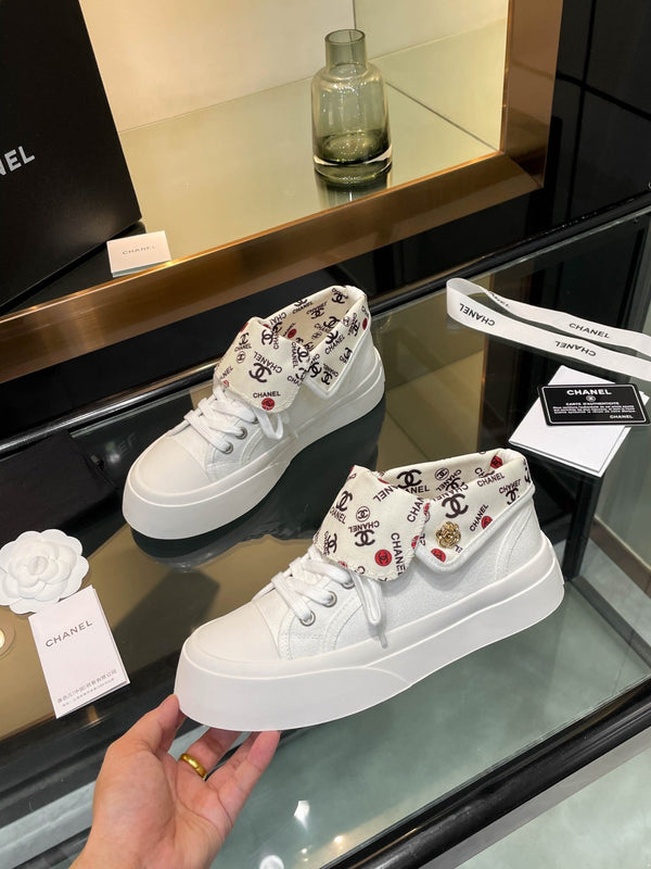 CC 25SS Biscuit Shoes 50mm White Canvas 413825