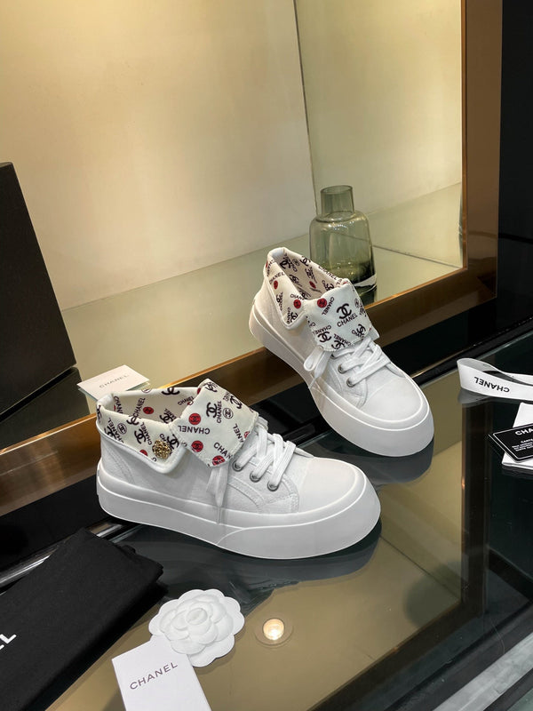 CC 25SS Biscuit Shoes 50mm White Canvas 413825