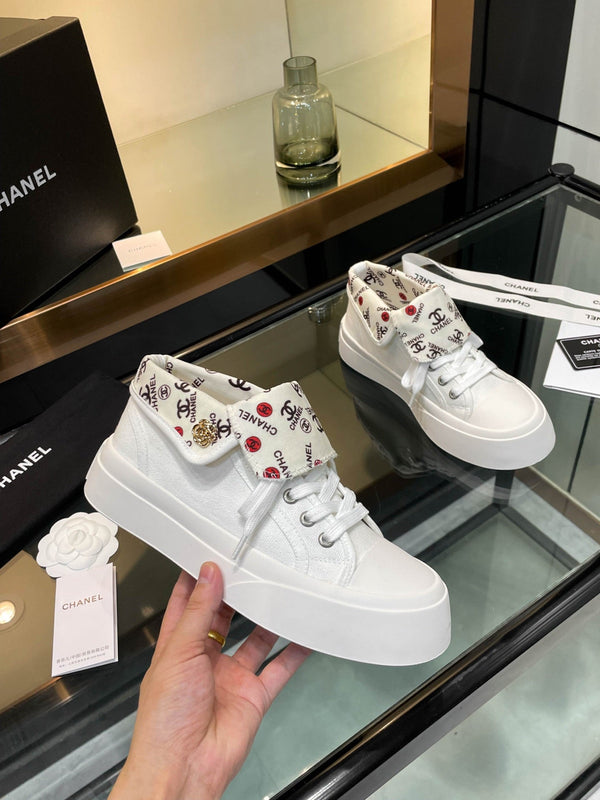 CC 25SS Biscuit Shoes 50mm White Canvas 413825