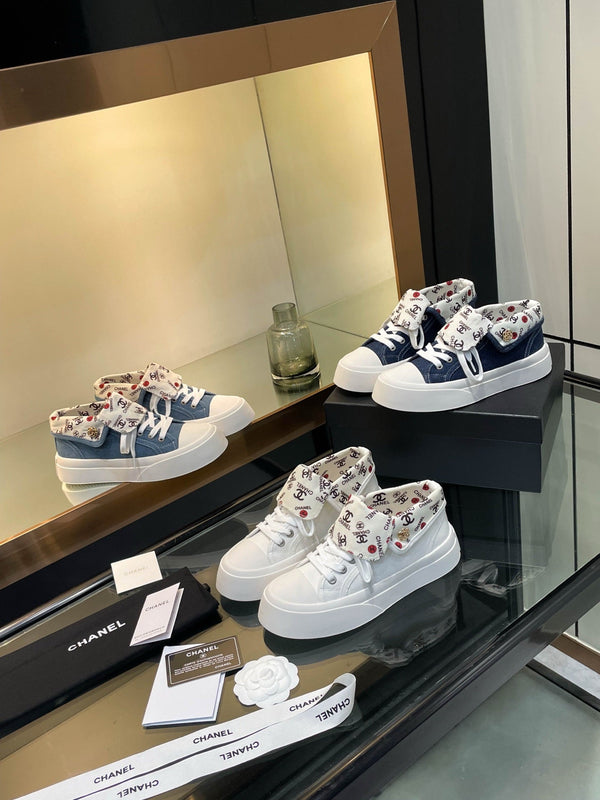 CC 25SS Biscuit Shoes 50mm White Canvas 413825