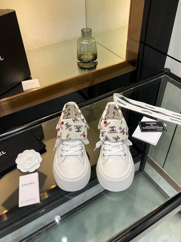 CC 25SS Biscuit Shoes 50mm White Canvas 413825