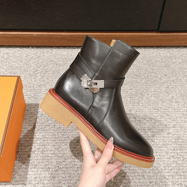 stivaletto history in pelle di vitello nera