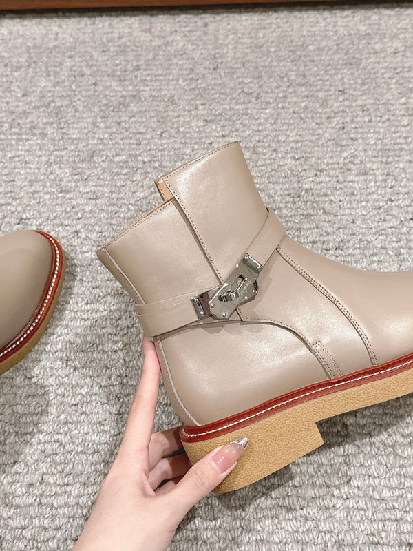 stivaletto history in pelle di vitello grigia