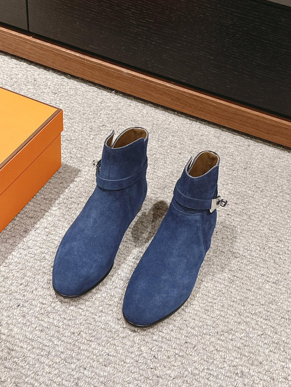 neo ankle boot dark blue suede calfskin