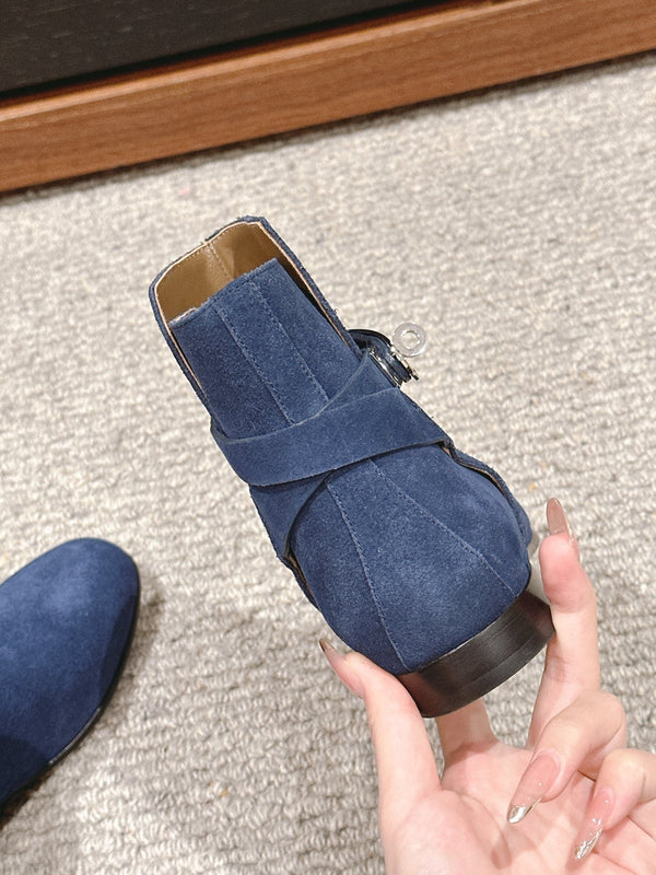 neo ankle boot dark blue suede calfskin