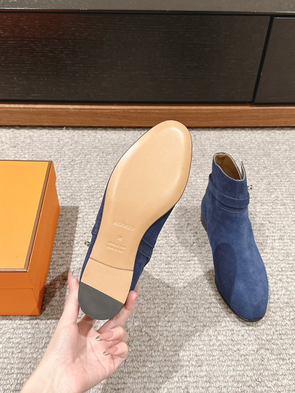 neo ankle boot dark blue suede calfskin