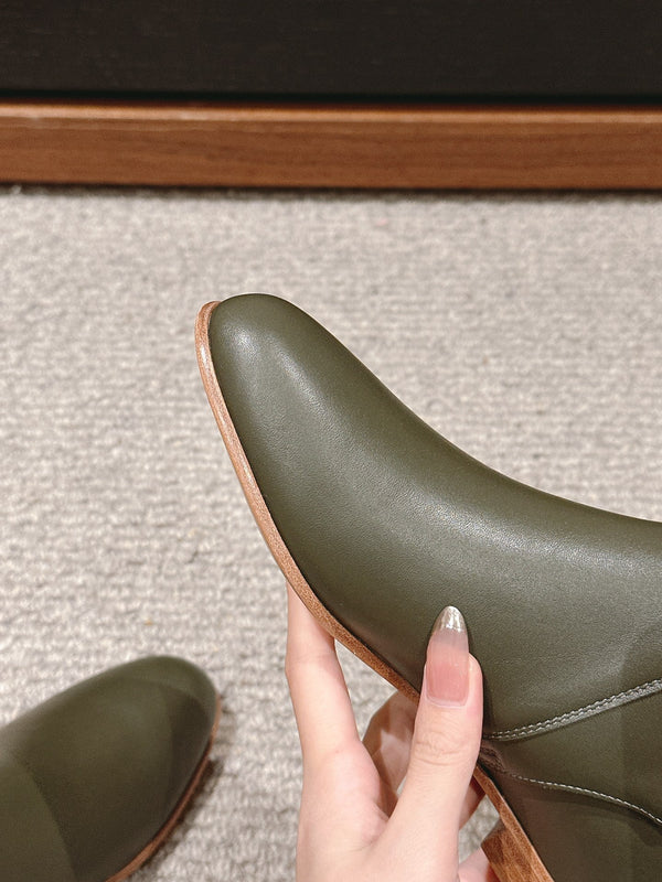 neo ankle boot khaki calfskin