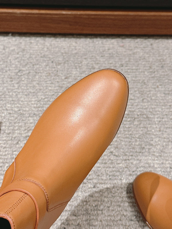 stivaletto neo in pelle di vitello marrone chiaro