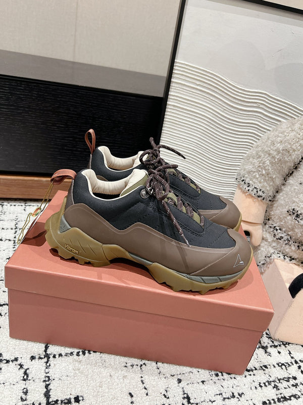 LP Katharina Sneaker In Black Mix Earth Brown Denim Fabric 997603