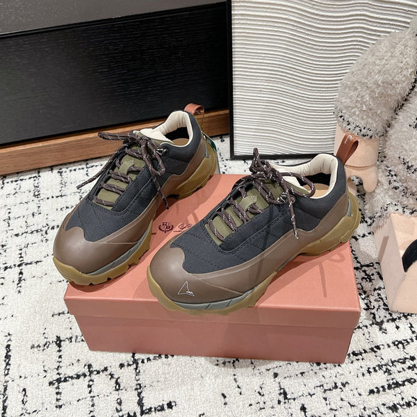 LP Katharina Sneaker In Black Mix Earth Brown Denim Fabric 997603