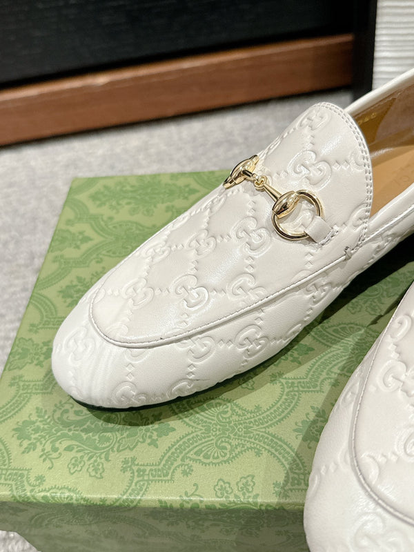 Horsebit Jordaan Loafer White GG Leather