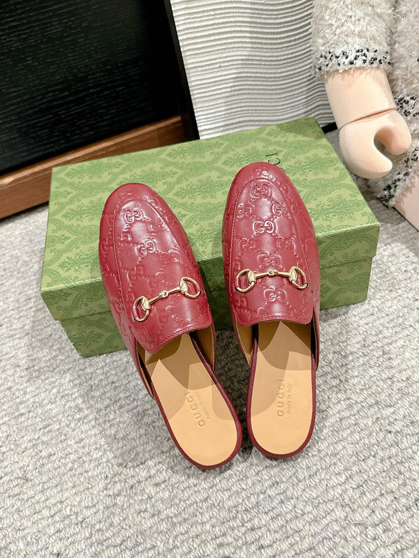 Horsebit Mule Red GG Leather