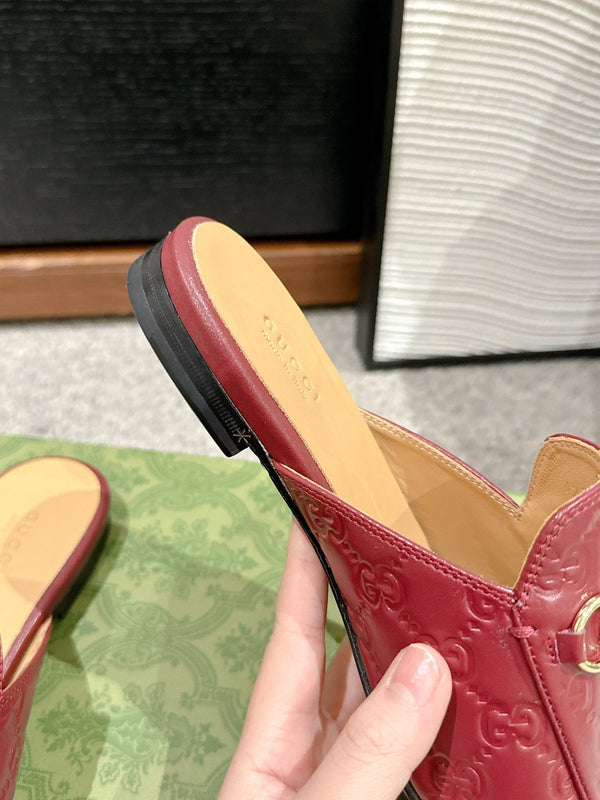 Horsebit Mule Red GG Leather