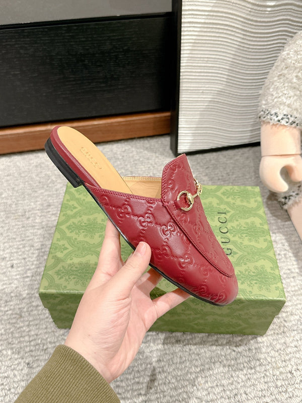 Horsebit Mule Red GG Leather