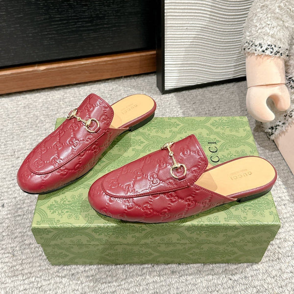 Horsebit Mule Red GG Leather