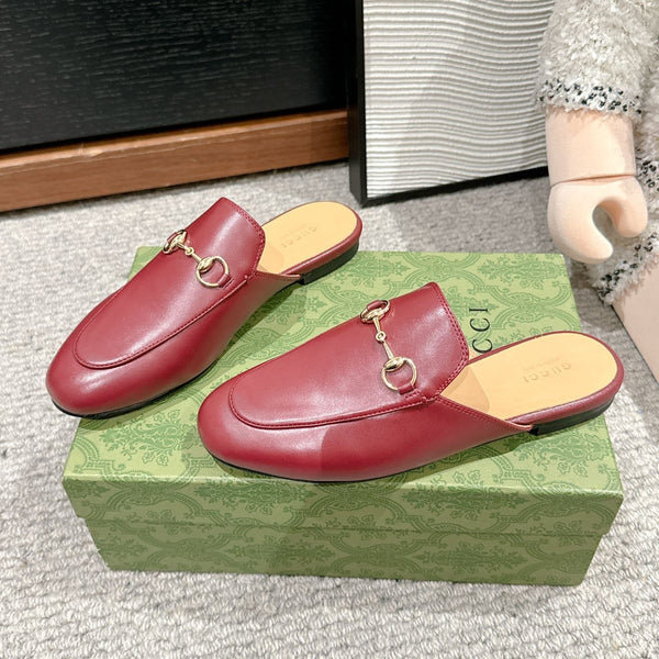 Horsebit Mule Red Smooth Calfskin