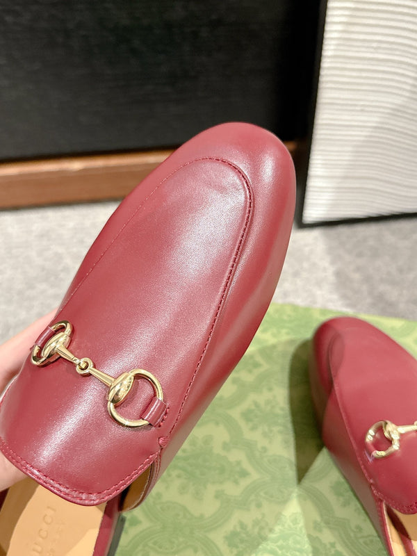 Horsebit Mule Red Smooth Calfskin