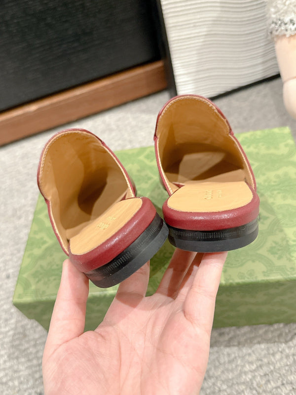 Horsebit Mule Red Smooth Calfskin