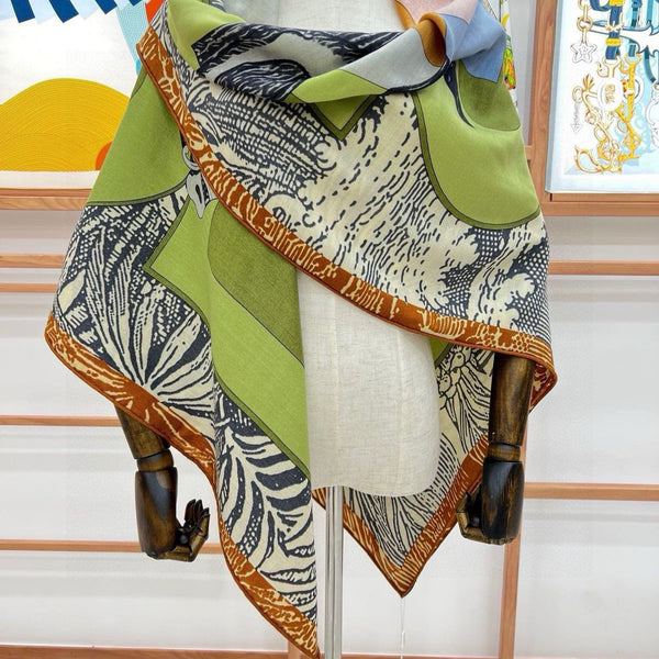 Cavalier en Formes shawl 140 CM In Colorful Cashmere And Silk 227893