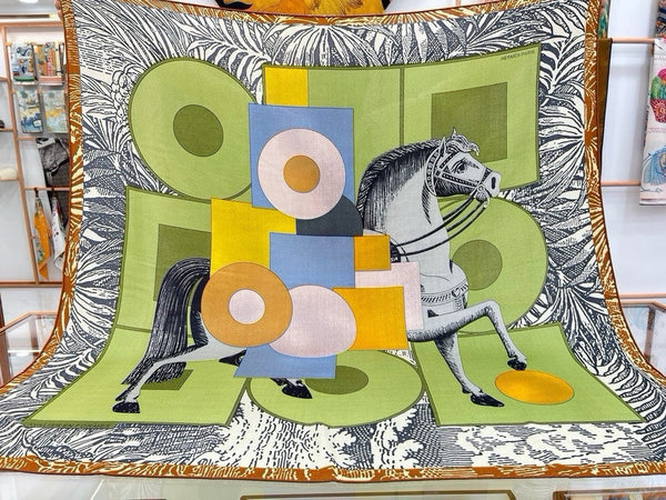 Cavalier en Formes shawl 140 CM In Colorful Cashmere And Silk 227893