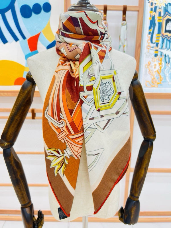 Brides Et Destin Scarf 140 CM In Colorful Cashmere And Silk 227900