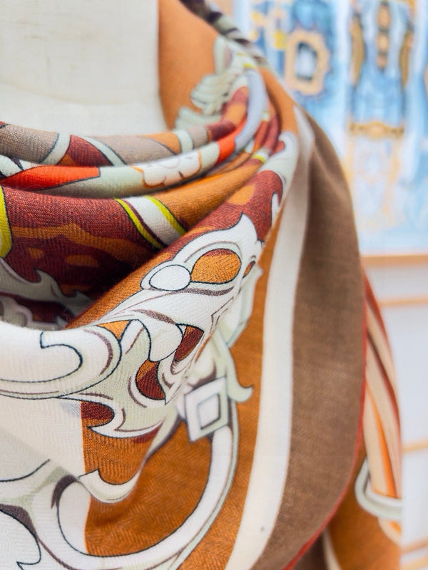 Brides Et Destin Scarf 140 CM In Colorful Cashmere And Silk 227900