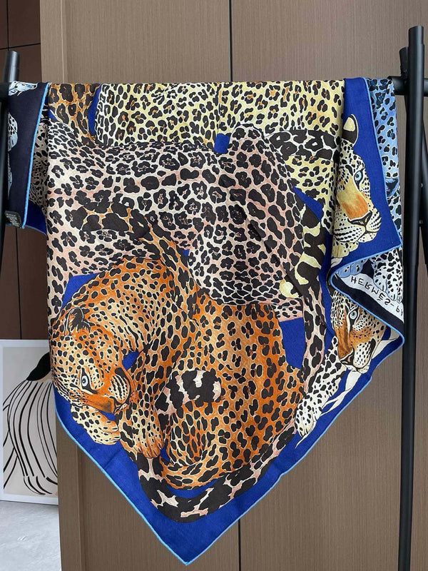 Lazy Leopardesses Scarf 110 CM In Colorful Cashmere Silk 311599