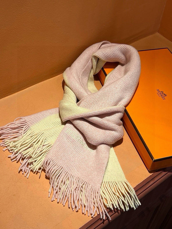 HIGH-END SCARF 180 IN LIGHT PINK MIX BEIGE CASHMERE