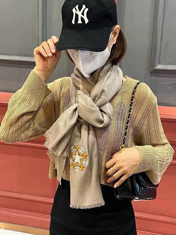 SCIARPA 200 CM IN CASHMERE MARRONE MEDIO 394614