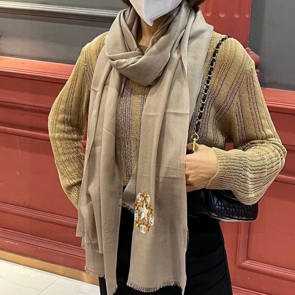 SCIARPA 200 CM IN CASHMERE MARRONE MEDIO 394614