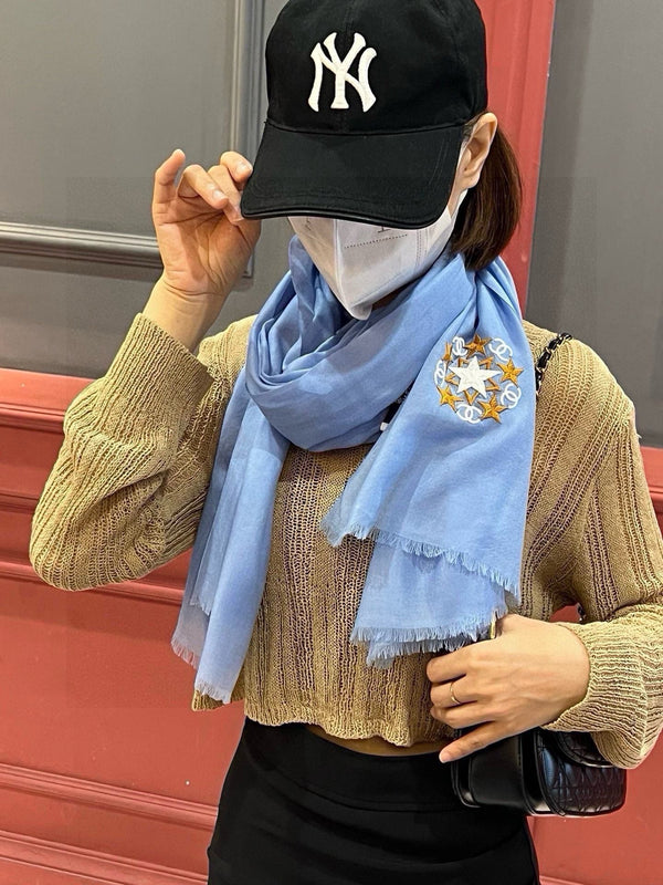 SCIARPA 200 CM IN CASHMERE BLU ELETTRICO 394616