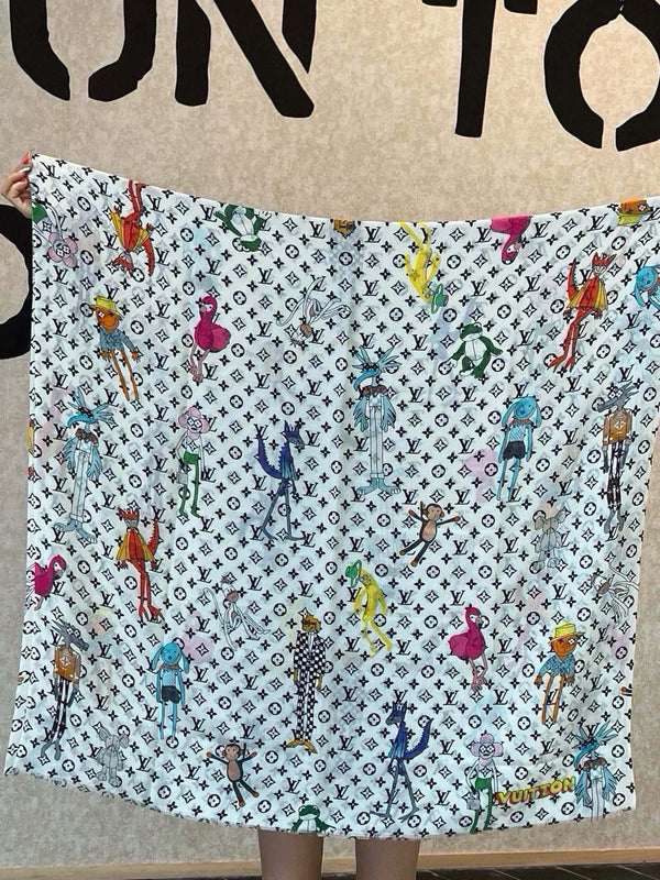 SCIARPA LUNGA 200 CM IN CASHMERE MONOGRAM BIANCO 396506