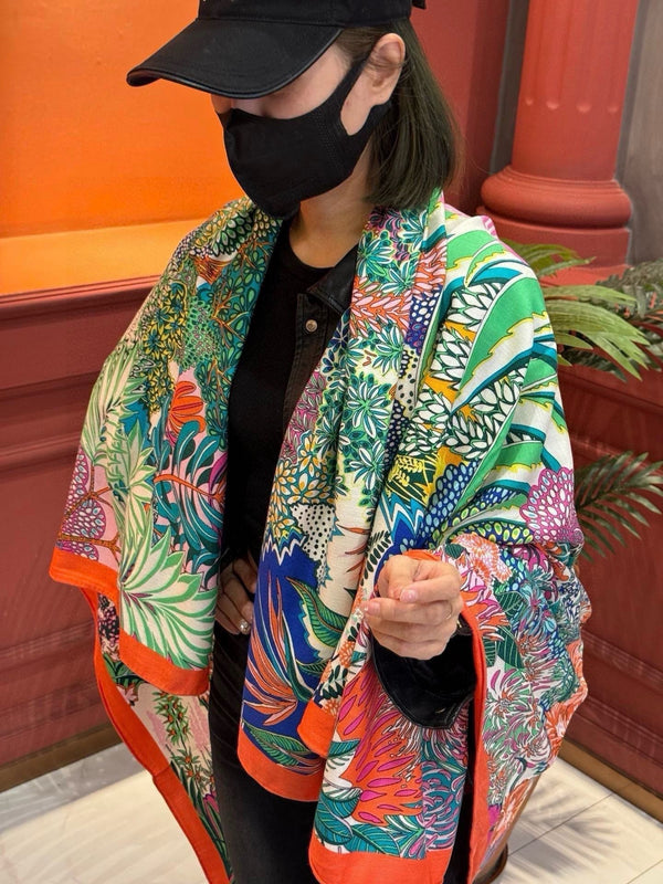 Mountain Zebra Scarf 185 CM Pink Colorful Silk 402277