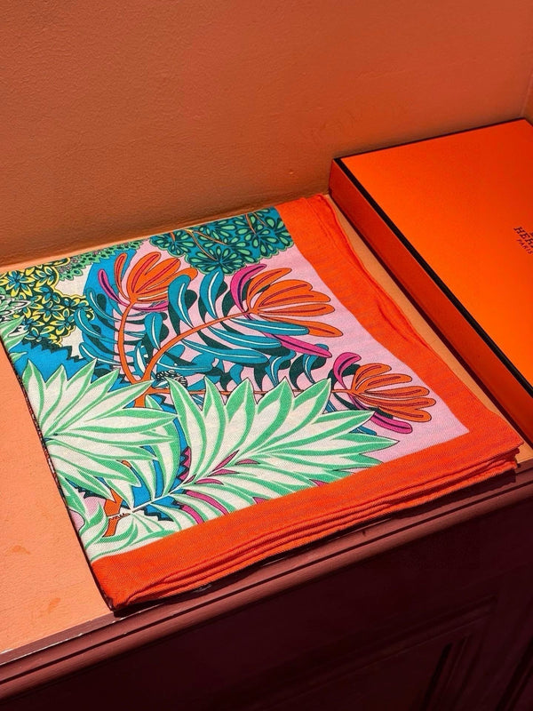 Mountain Zebra Scarf 185 CM Pink Colorful Silk 402277