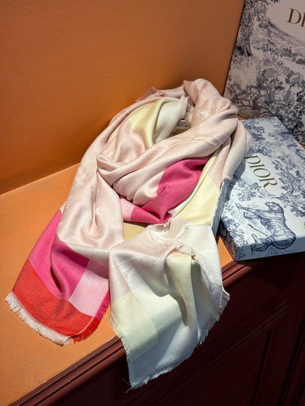SCIALLE 140 CM IN CASHMERE E SETA ROSA CHIARO 413801
