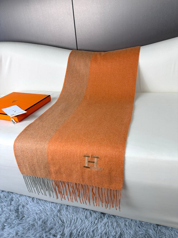 SCIARPA 190 CM IN CASHMERE ARANCIONE TIGRE 364767