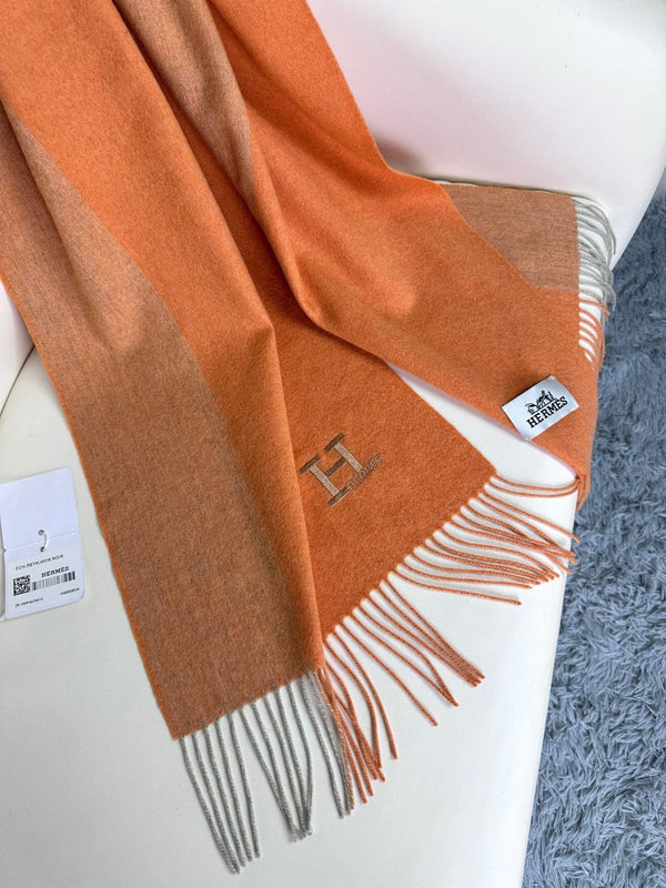SCIARPA 190 CM IN CASHMERE ARANCIONE TIGRE 364767