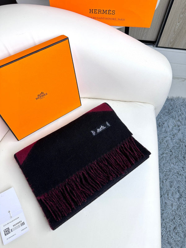 SCIARPA 190 CM IN CASHMERE NERO MIX VIOLA MARMELLATA 370395