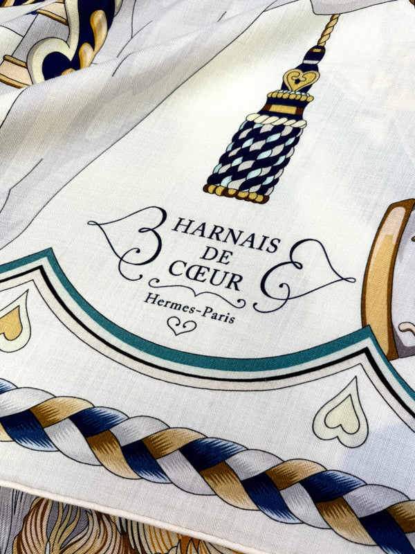 Harnais De Coeur Scarf 135 CM In Pink Colorful Cashmere And Silk 381093