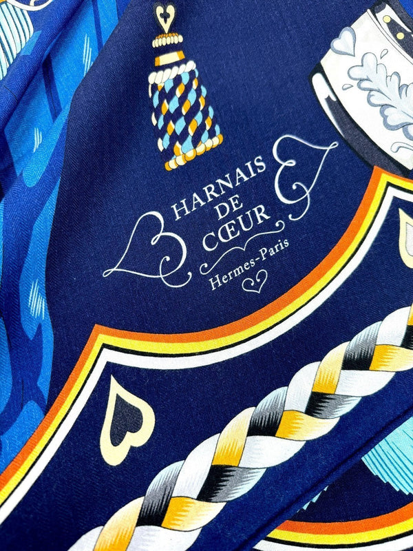 Harnais De Coeur Scarf  135 CM In Black Colorful Cashmere And Silk 381095