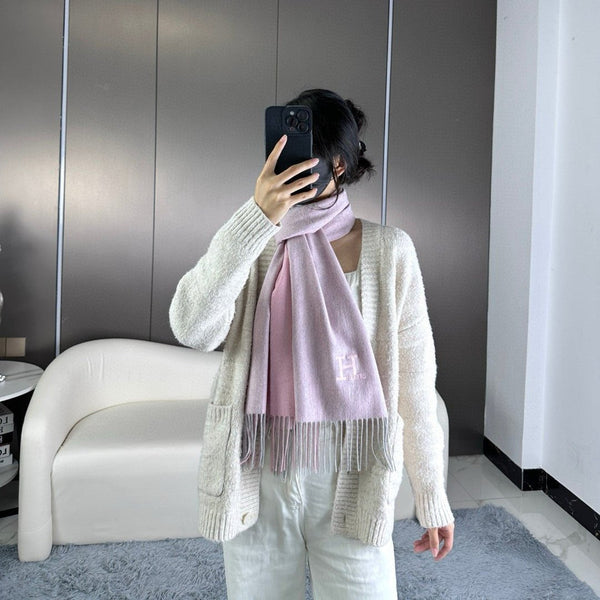 SCARF 190 CM IN BLUSH PINK CASHMERE