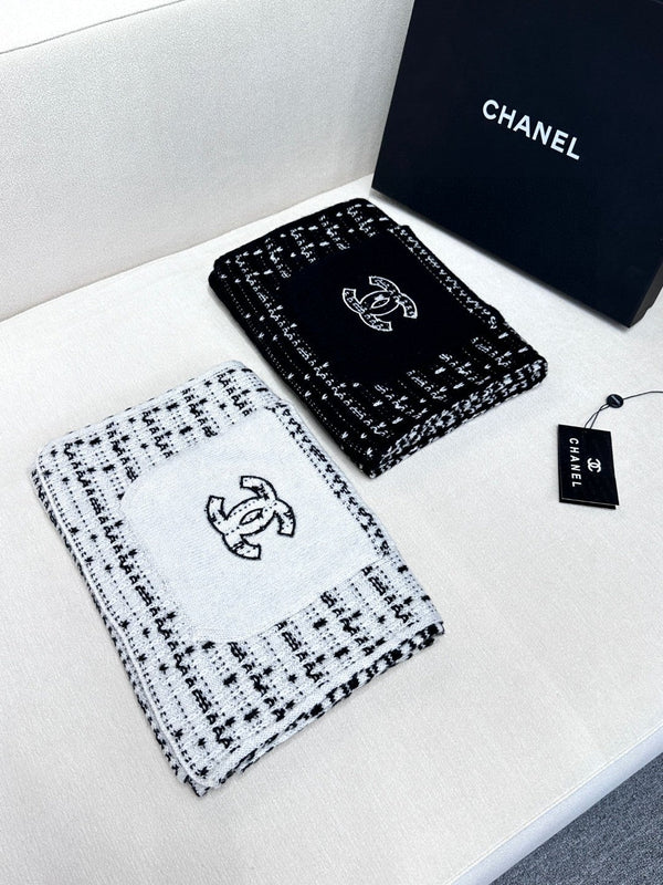 SCIARPA 180 CM IN CASHMERE NERO MISTO BIANCO 403850