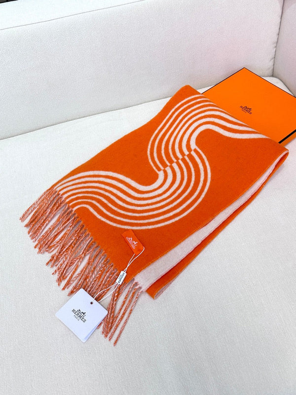 Scarf 180 CM Orange Mix Light Beige Cashmere