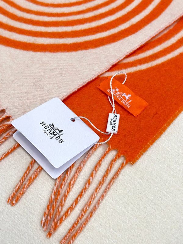 Scarf 180 CM Orange Mix Light Beige Cashmere