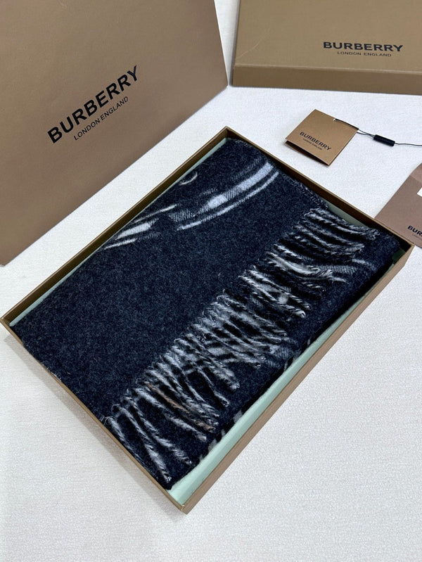 SCIARPA 180 CM IN CASHMERE NERO E GRIGIO CHIARO 407242