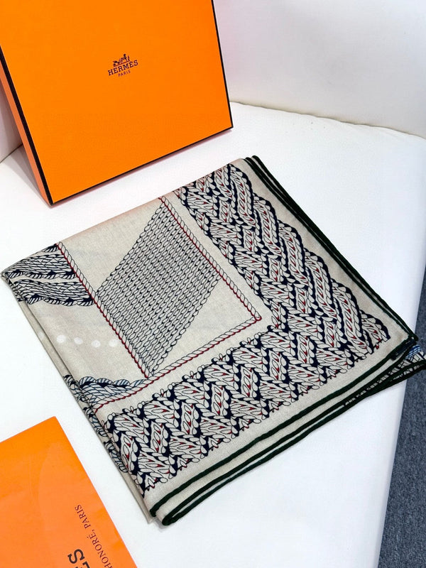 Scarf 140 CM In White Black Colorful Silk