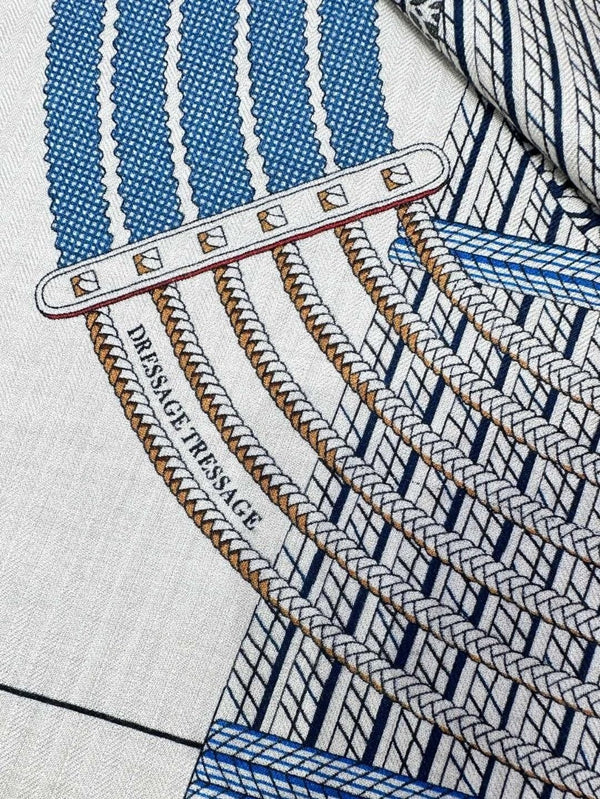 Scarf 140 CM In White Black Colorful Silk