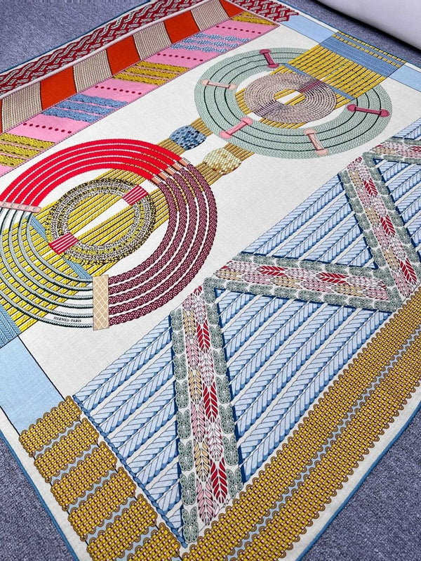 Scarf 140 CM In Red Yellow Colorful Silk