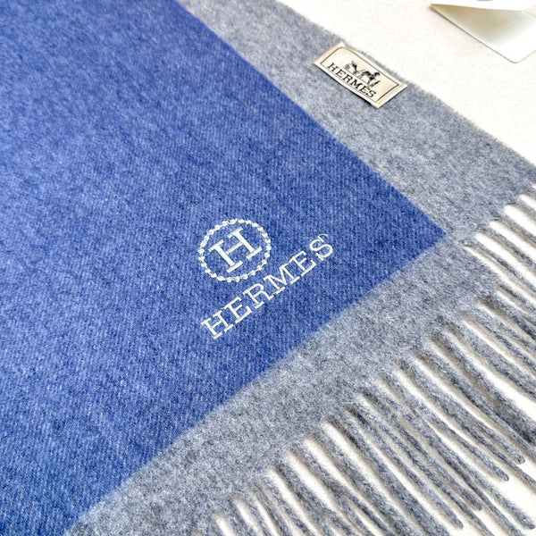 Scarf 180 CM Blue Grey Cashmere