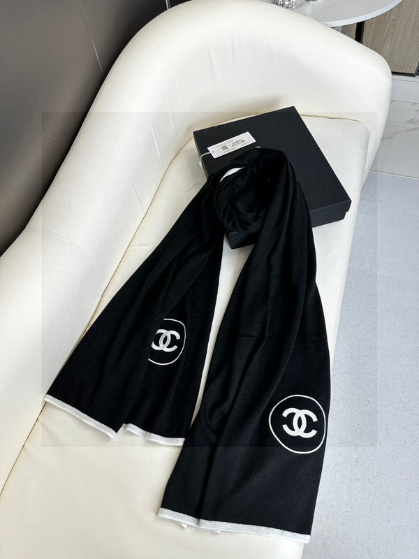 CC Scarf 200 CM In Black Cashmere And Silk 419965